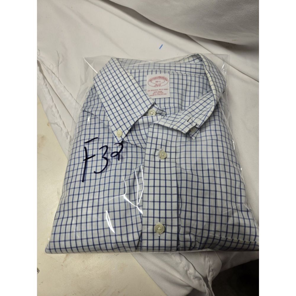 Brooks Brothers 346‎ Button Down; Large 16 1/2 Neck  Blue MEN Short Sleeve - Picture 6 of 6